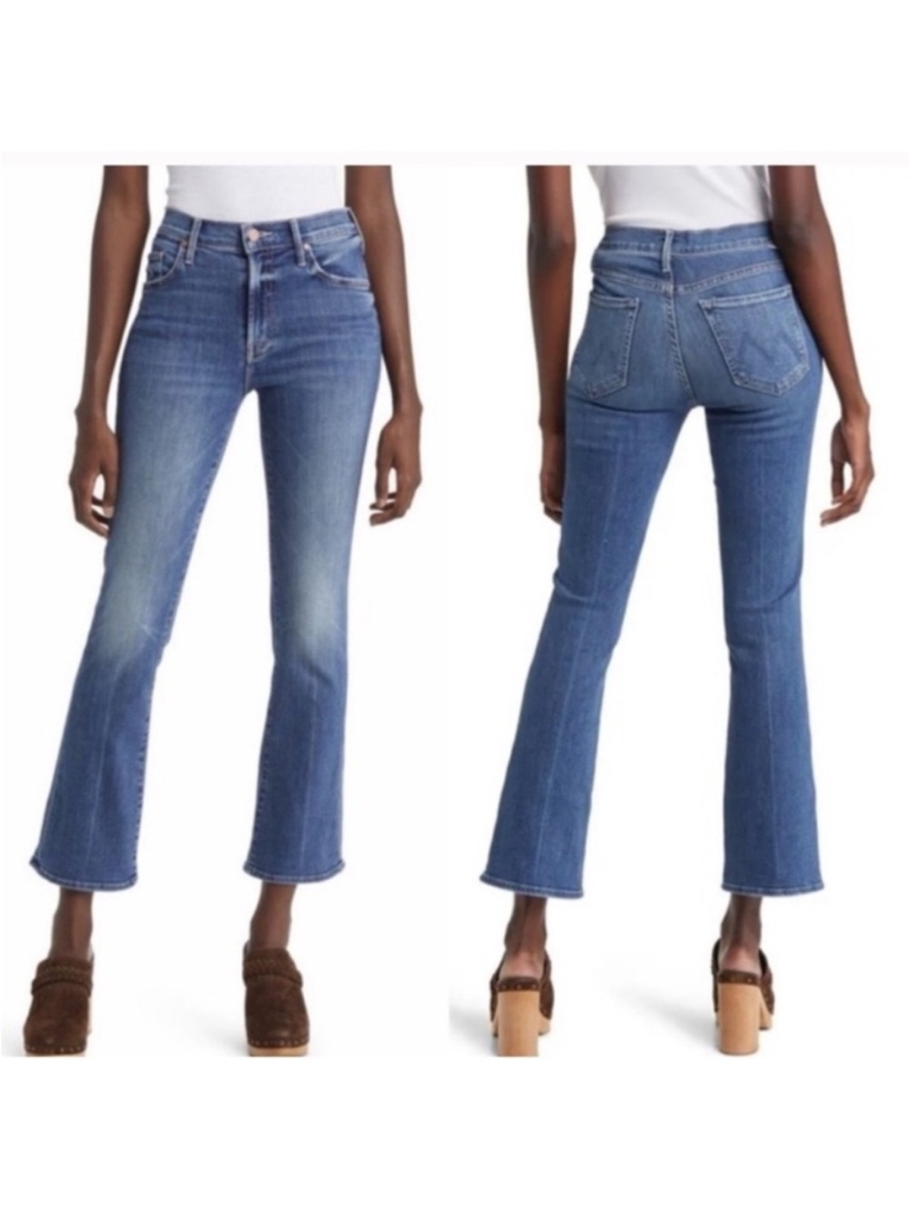 MOTHER The Outsider Ankle Jeans, Size 25, Bootcut, Walking On Coals Wash